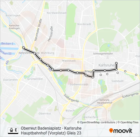 E Light Rail Line Map
