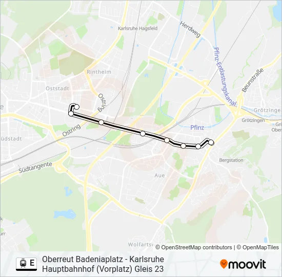 E Light Rail Line Map