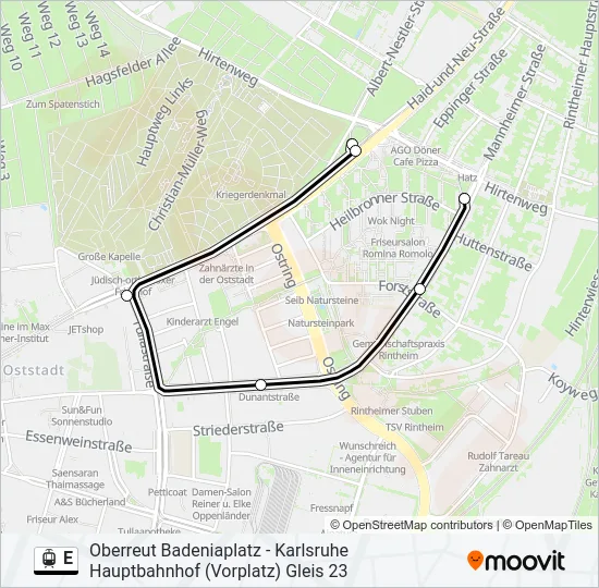 E Light Rail Line Map
