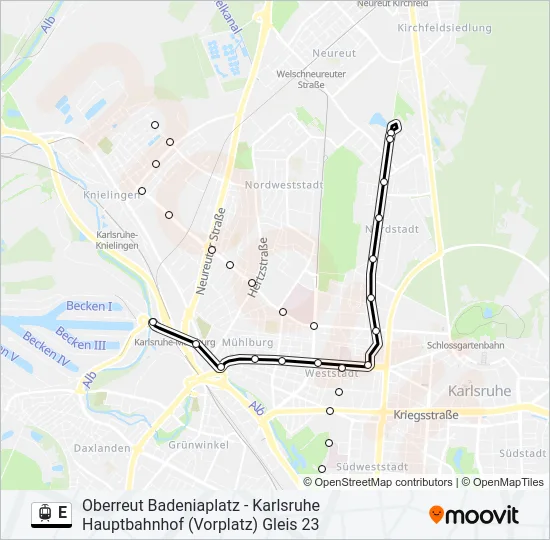 E Light Rail Line Map