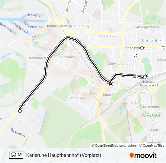 M Bus Line Map