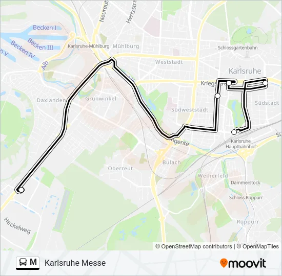 M Bus Line Map