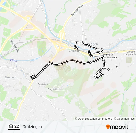 22 Bus Line Map