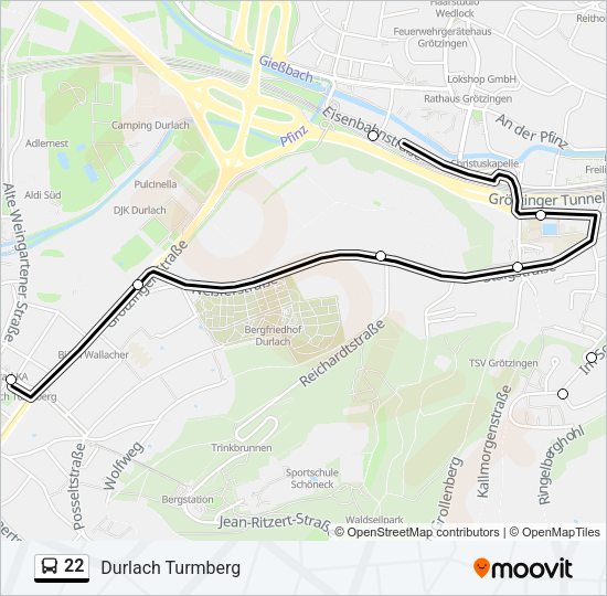 Автобус 22: карта маршрута