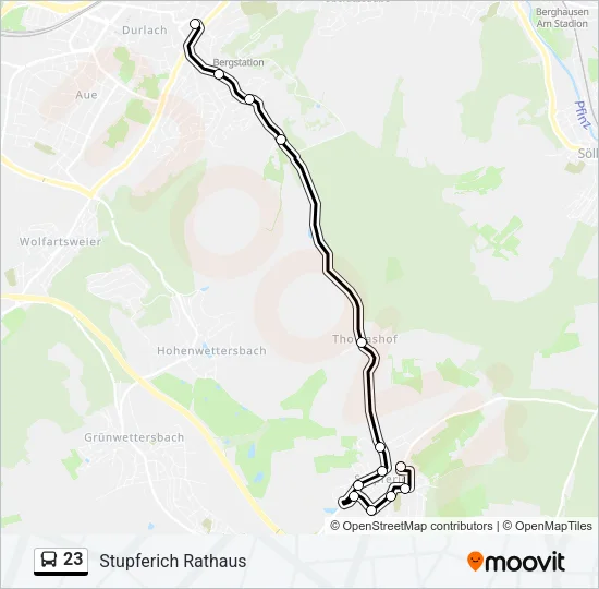 23 Bus Line Map