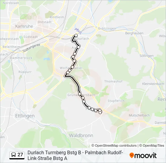 27 Bus Line Map