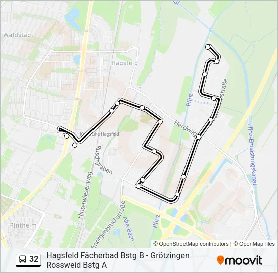 32 Bus Line Map