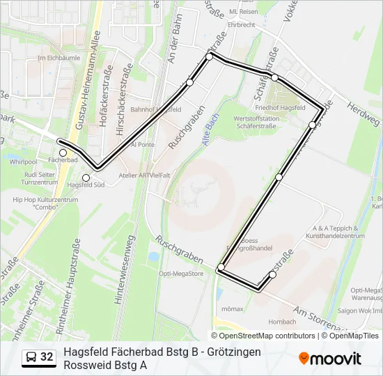 32 Bus Line Map