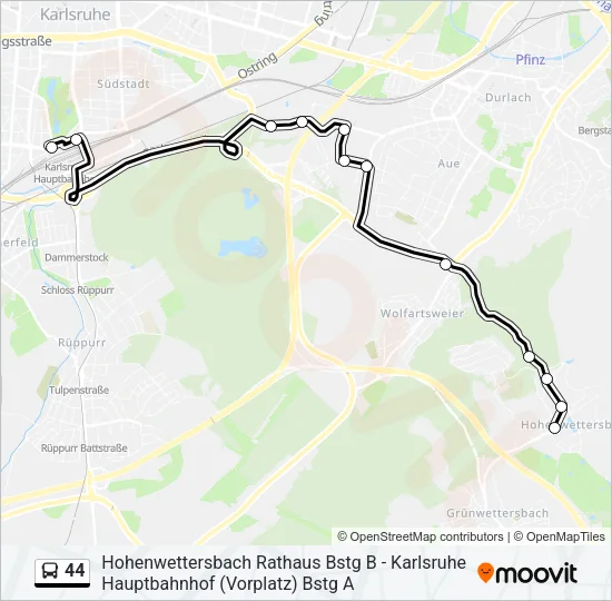 44 Bus Line Map