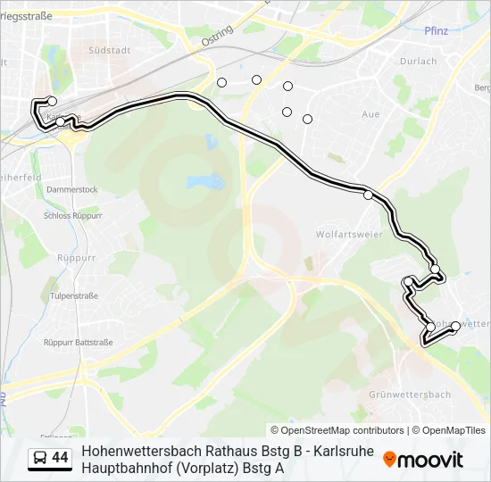 44 Bus Line Map