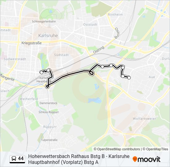 Автобус 44: карта маршрута