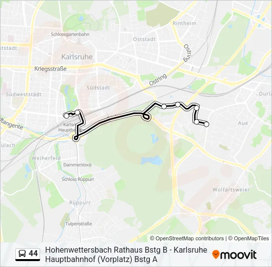 44 Bus Line Map