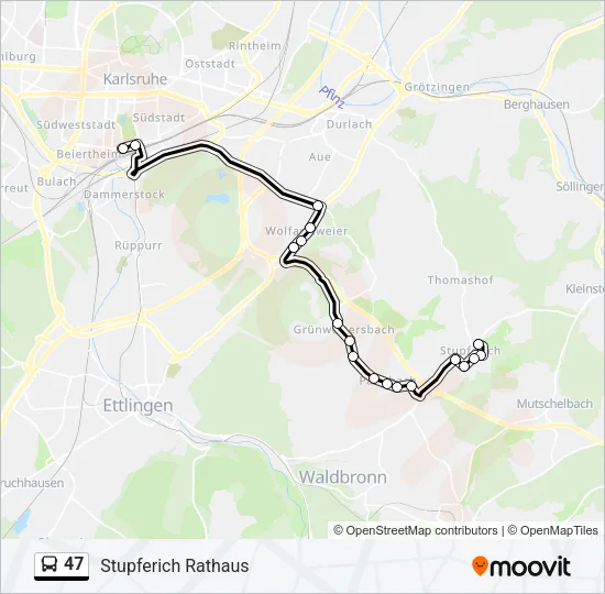47 Bus Line Map