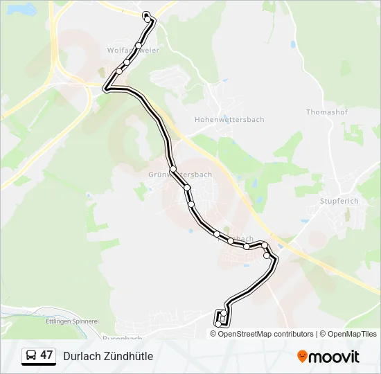 47 Bus Line Map