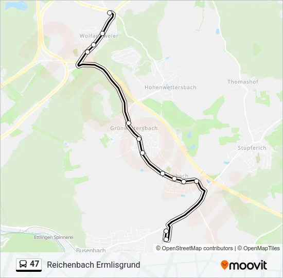 47 Bus Line Map