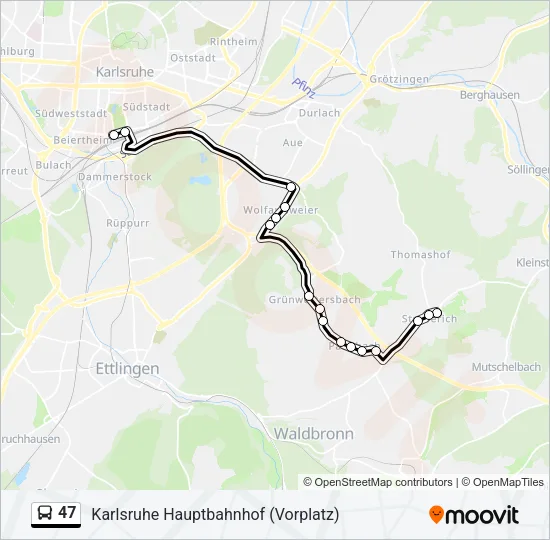 47 Bus Line Map