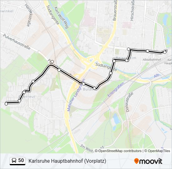 Автобус 50: карта маршрута