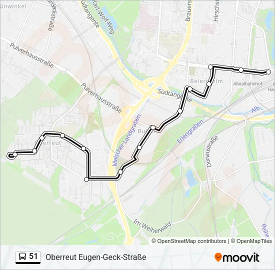 51 Bus Line Map
