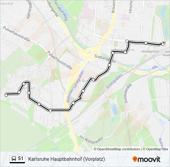 Автобус 51: карта маршрута