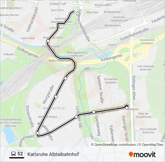 52 Bus Line Map