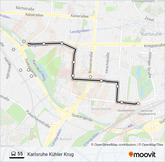 Автобус 55: карта маршрута
