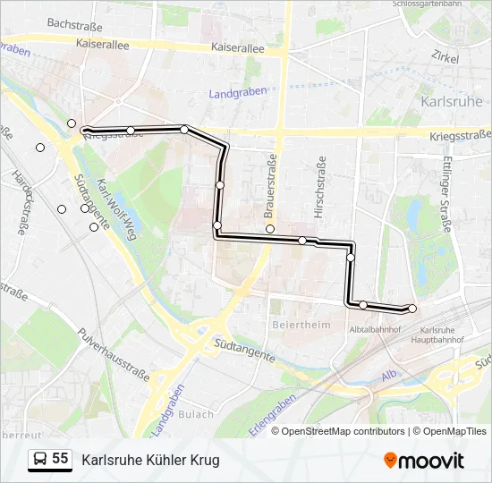 55 Bus Line Map