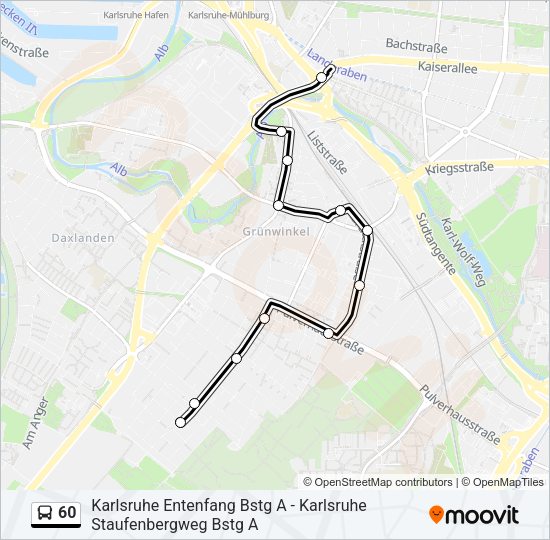 Автобус 60: карта маршрута