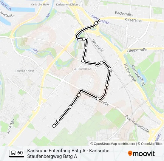Автобус 60: карта маршрута