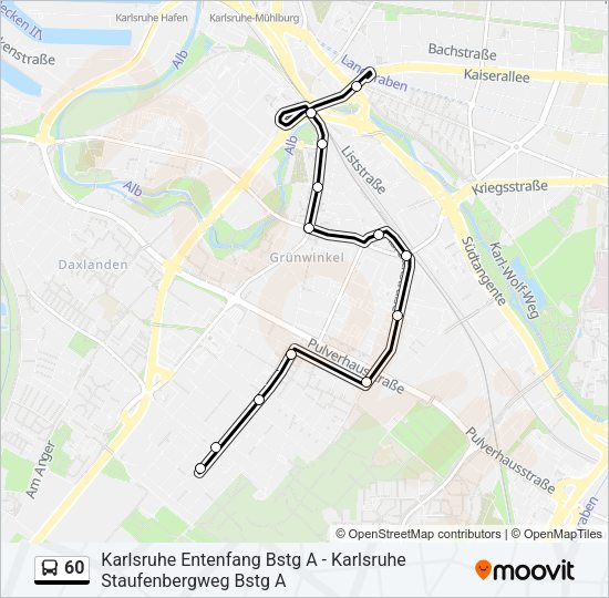 Автобус 60: карта маршрута