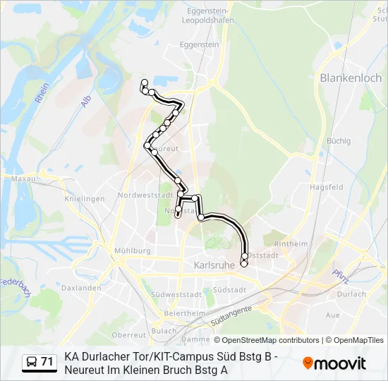 71 Bus Line Map