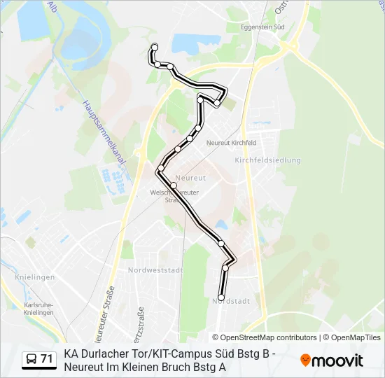 71 Bus Line Map
