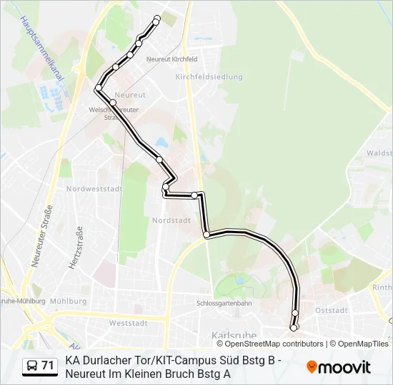 71 Bus Line Map