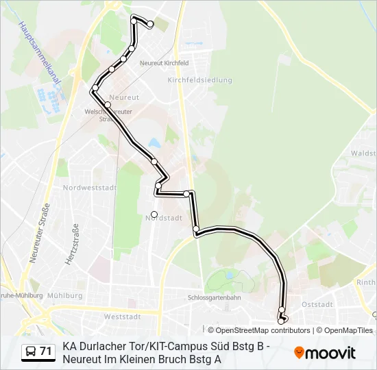 71 Bus Line Map