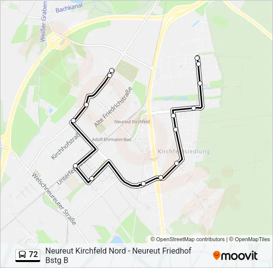 72 Bus Line Map