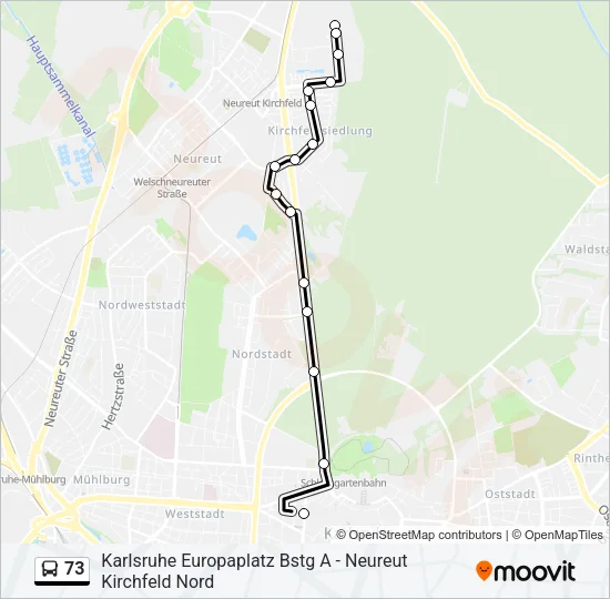 73 Bus Line Map