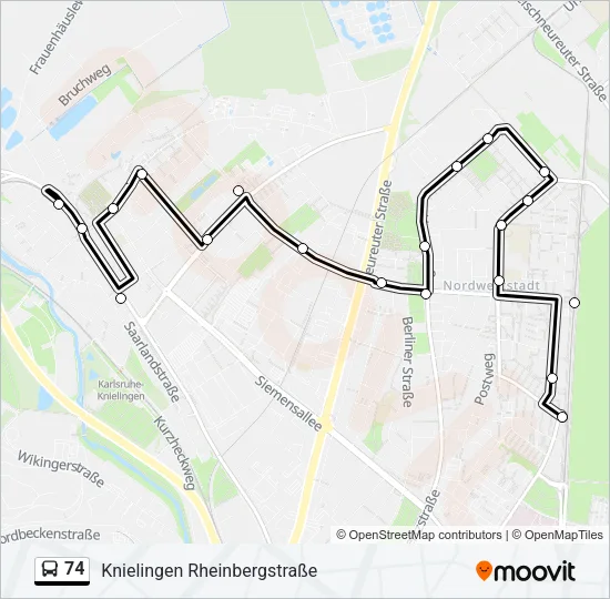 74 Bus Line Map