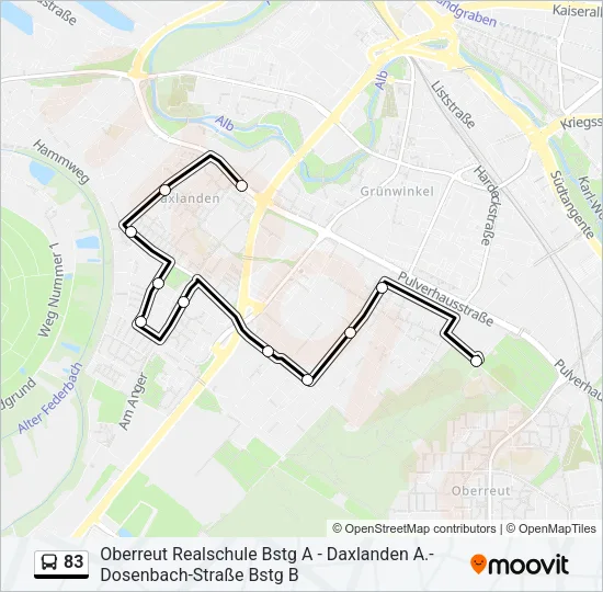 83 Bus Line Map