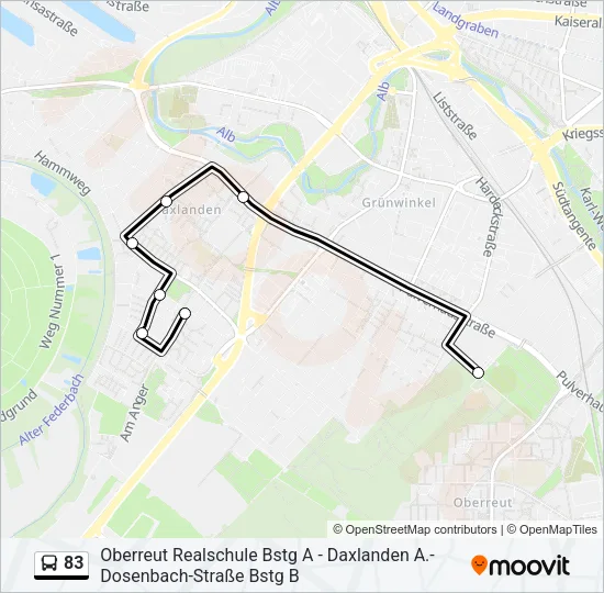 83 Bus Line Map