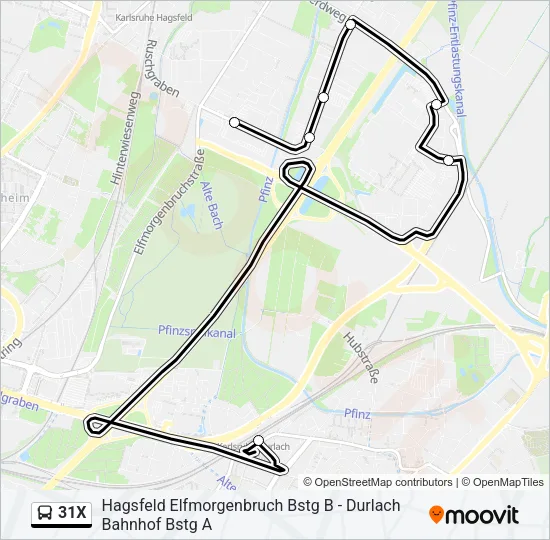 31X Bus Line Map