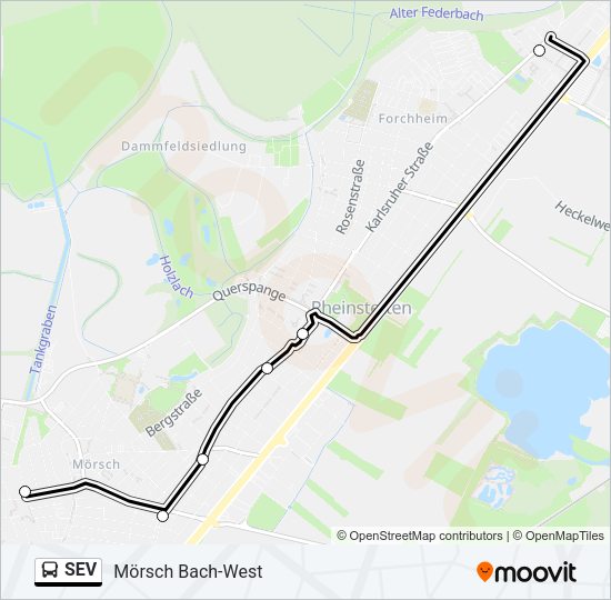 Автобус SEV: карта маршрута
