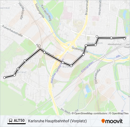 Автобус ALT50: карта маршрута