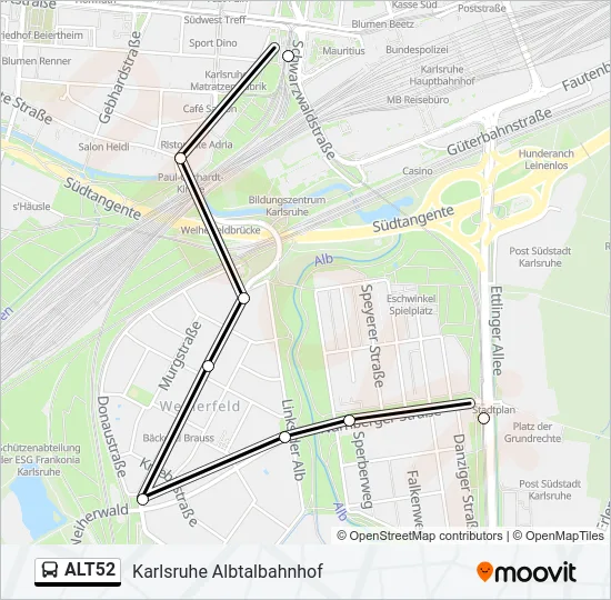 ALT52 Bus Line Map