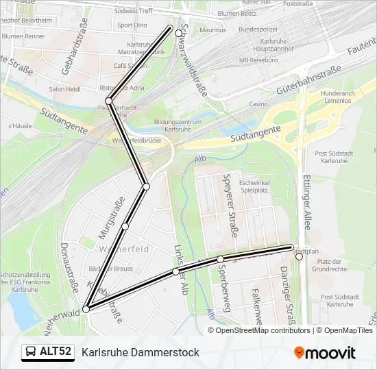ALT52 Bus Line Map