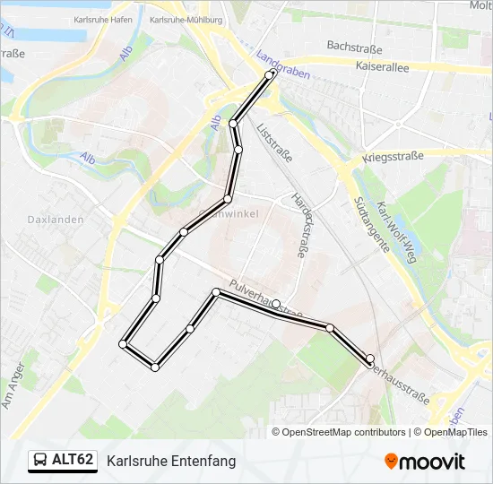 ALT62 Bus Line Map