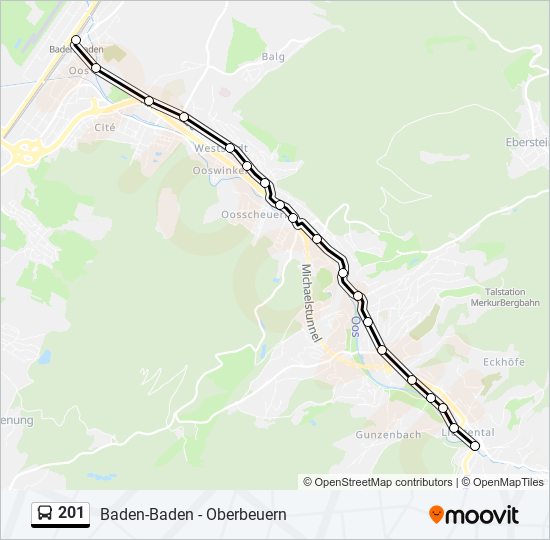 201 bus Line Map