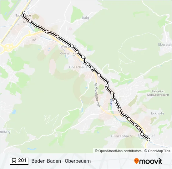 201 Bus Line Map