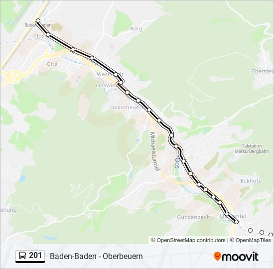 Buslinie 201 Karte