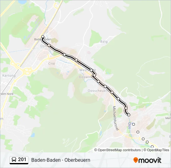 201 Bus Line Map