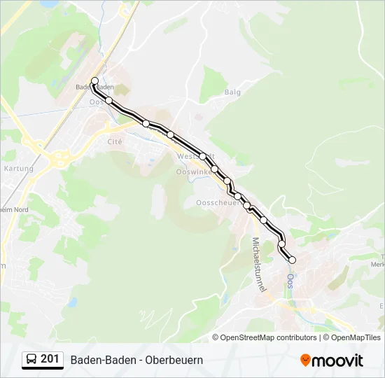 201 Bus Line Map