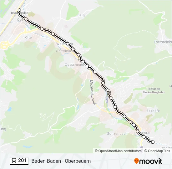 201 Bus Line Map